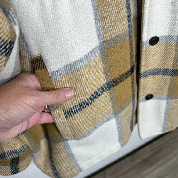 Workshop Plaid Oversized Shacket Jacket Brown Tan - Size XL - Picture 4 of 7
